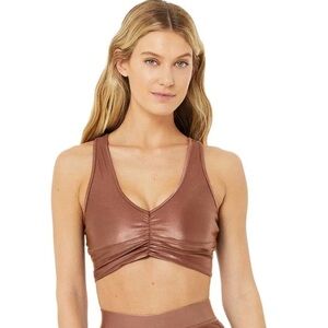 ALO YOGA  sz S Shine Wild Thing Shine Top - Chestnut Yoga Top Copper like new